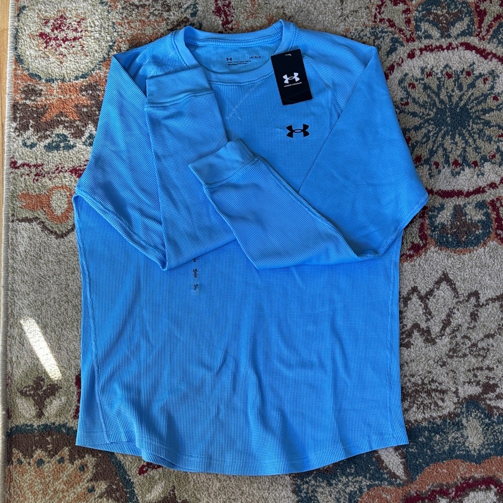 Under Armour Men's Light Blue Long Sleeve Waffle